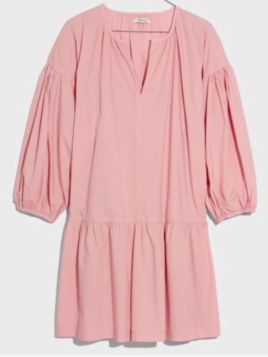 Madewell Long Sleeve Tunic Light Pink Cotton Dress Size Xs